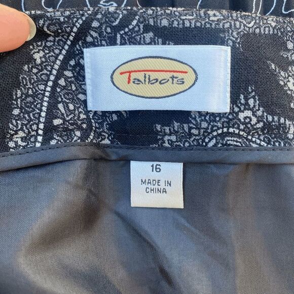 Talbots Grey Paisley Wool Pencil Wrap Skirt - Picture 6 of 7